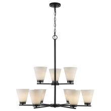 Trans Globe 71809 BK - 9LT CHANDELIER-2-TIER FLARED G